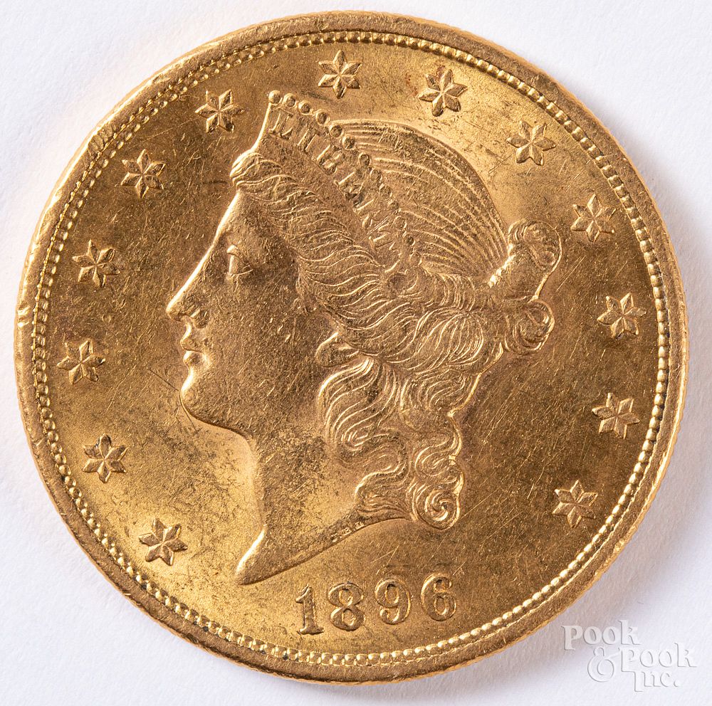 Appraisal: Liberty Head twenty dollar gold coin Liberty Head twenty dollar