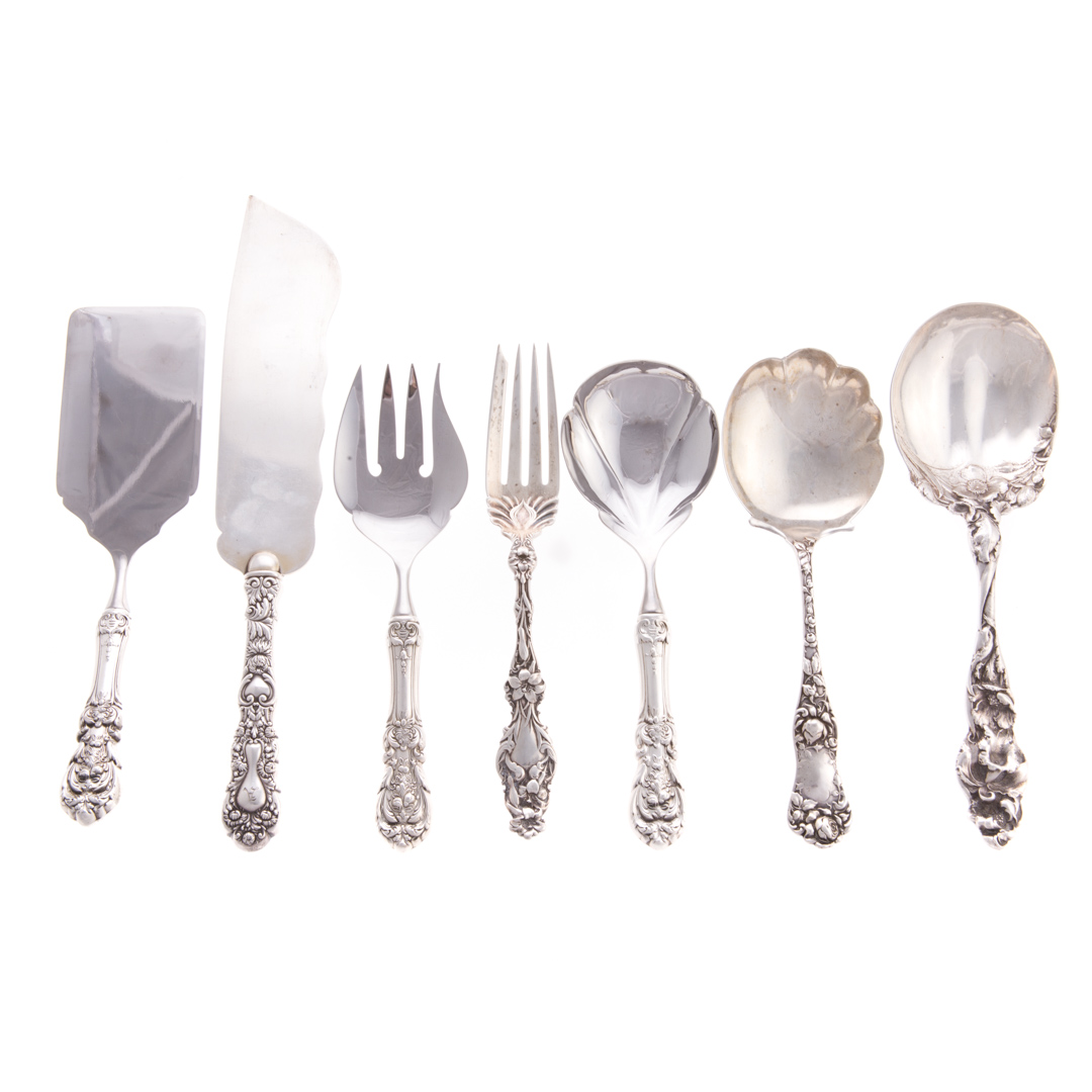 Appraisal: Seven American sterling flatware serving pieces comprising Reed Barton Francis