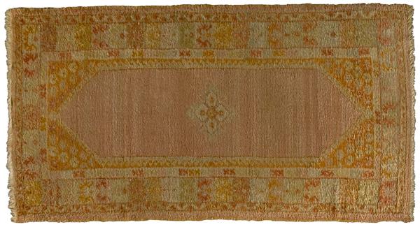 Appraisal: ANGORA OUSHAK RUG Turkish ca with open field central medallion