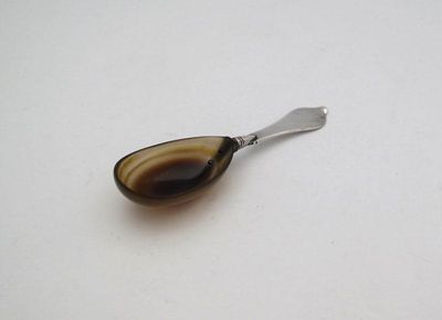 Appraisal: A continental silver mounted agate Dognose spoon maker's mark S