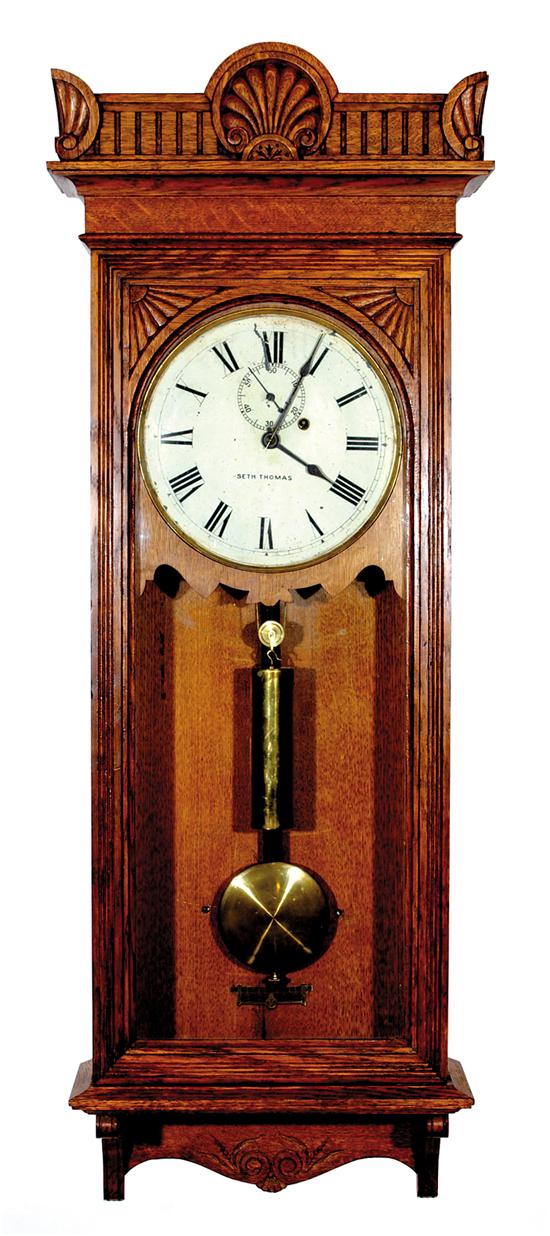 Appraisal: Seth Thomas Regulator No circa oak case with glazed door