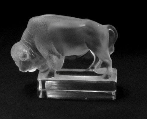 Appraisal: A Lalique glass figure of a bull modelled with its