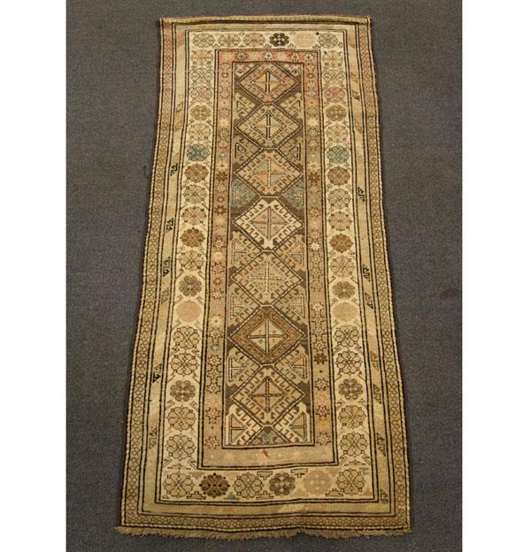 Appraisal: Caucasian Karabaugh Oriental Rug x hand-made imported ca brown geometric