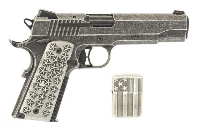 Appraisal: Sig Sauer Model Commemorative Pistol engraved at left and right