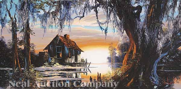 Appraisal: Margret De Loo American New Orleans th c Bayou Twilight