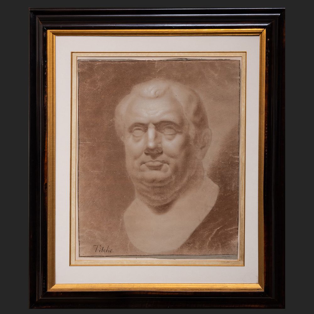 Appraisal: Italian School Portrait of Vitelio Chalk on paper inscribed 'Vitelio'