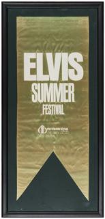 Appraisal: Pair of Elvis Presley Promotional Record and Concert Satin Banners