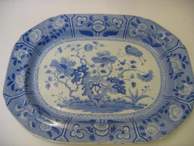 Appraisal: A SPODE POTTERY MEAT DISH th century of canted oblong