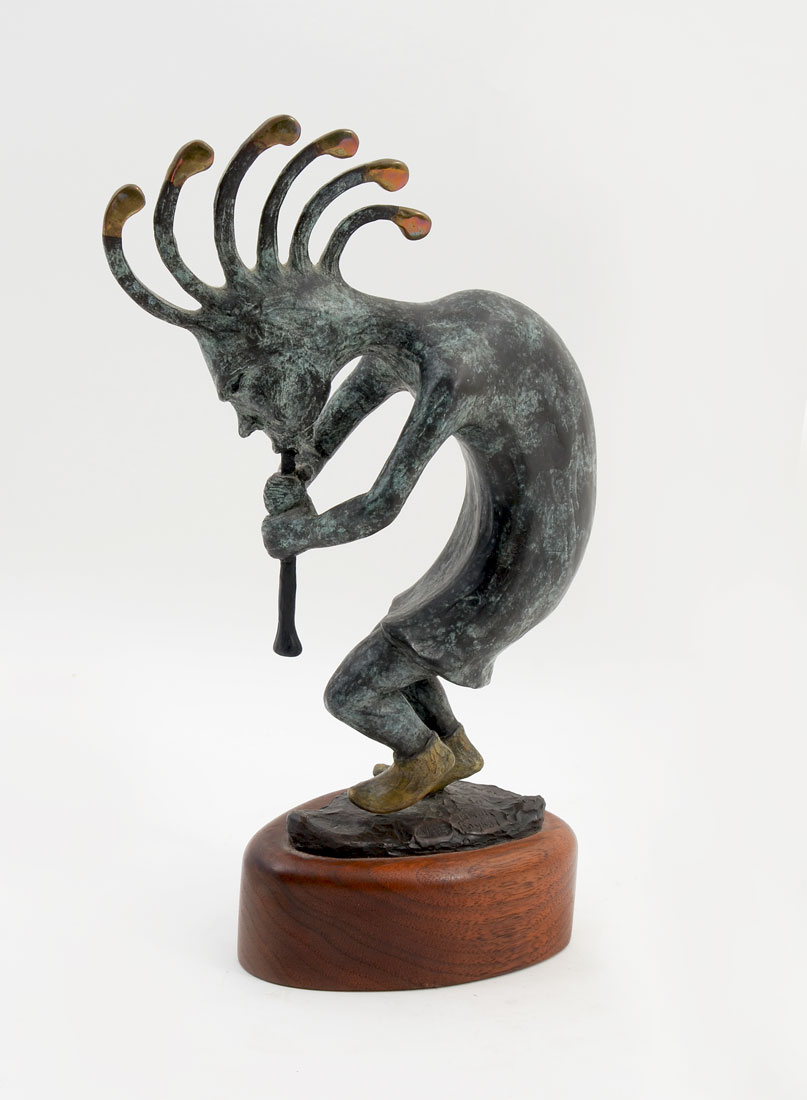 Appraisal: ROYBAL Ralph American - ''Kokopelli'' Patinated Bronze '' h signed