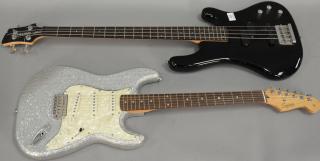 Appraisal: Two guitars including Fender Stratocaster Squier Olympic with case lg