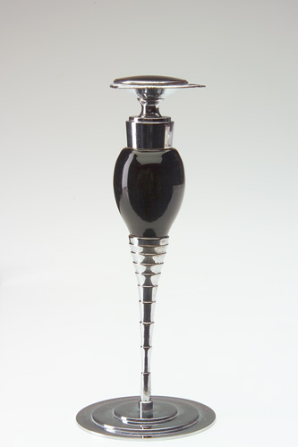 Appraisal: DEVILBISS Perfume bottle in black glass and chromed metal with