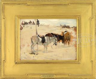 Appraisal: JOHN SINGER SARGENT American - DONKEYS IN A DESERT MOROCCO