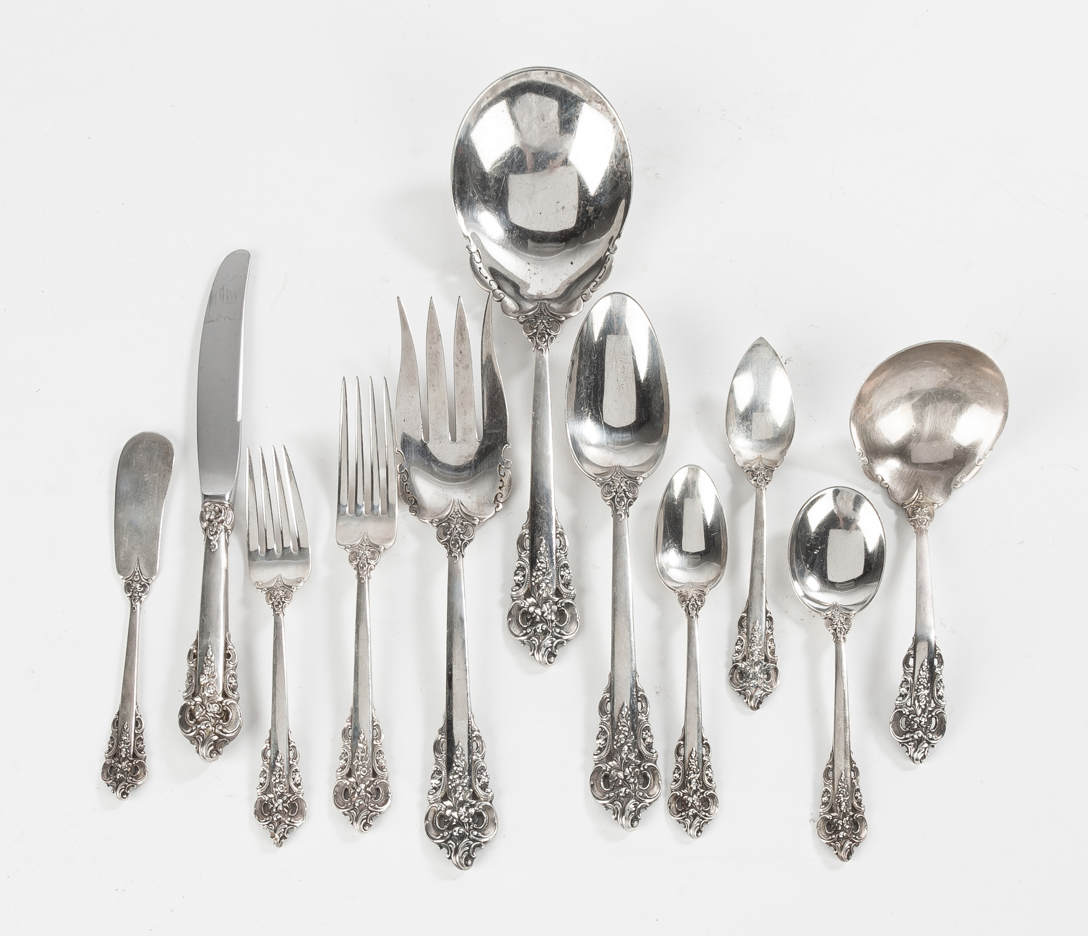 Appraisal: WALLACE GRAND BAROQUE STERLING SILVER FLATWARE troy ounces - in