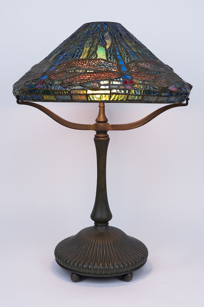 Appraisal: Tiffany Studios - Bronze Dragonfly Table Lamp inch Lot Tiffany