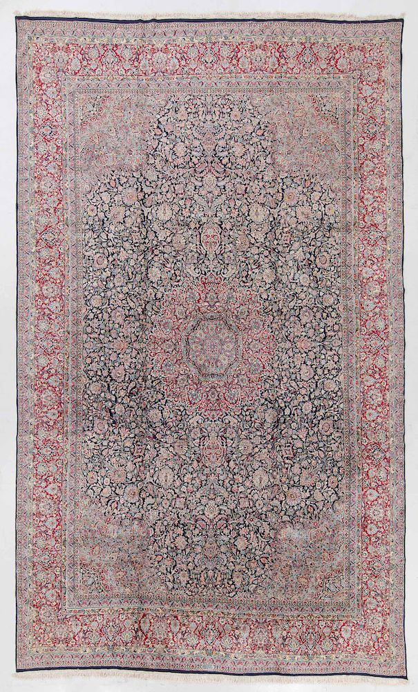 Appraisal: Semi-Antique Kerman Rug Persia ' '' x ' '' Semi-Antique