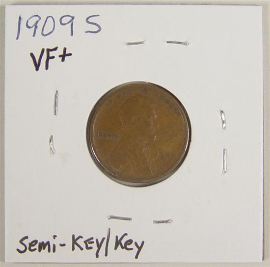 Appraisal: -S Lincoln Cent Grades VF A key semi key coin