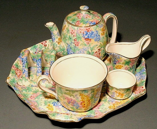 Appraisal: Royal Winton Somerset pattern ceramic breakfast set tray x