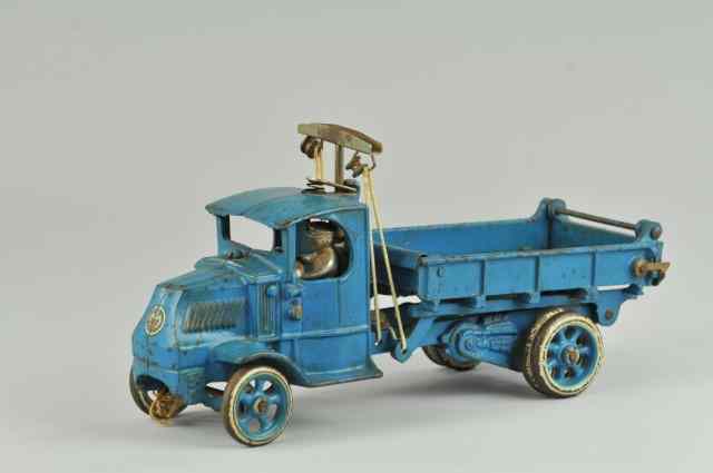 Appraisal: ARCADE MACK T-BAR DUMP TRUCK Cast iron done in blue