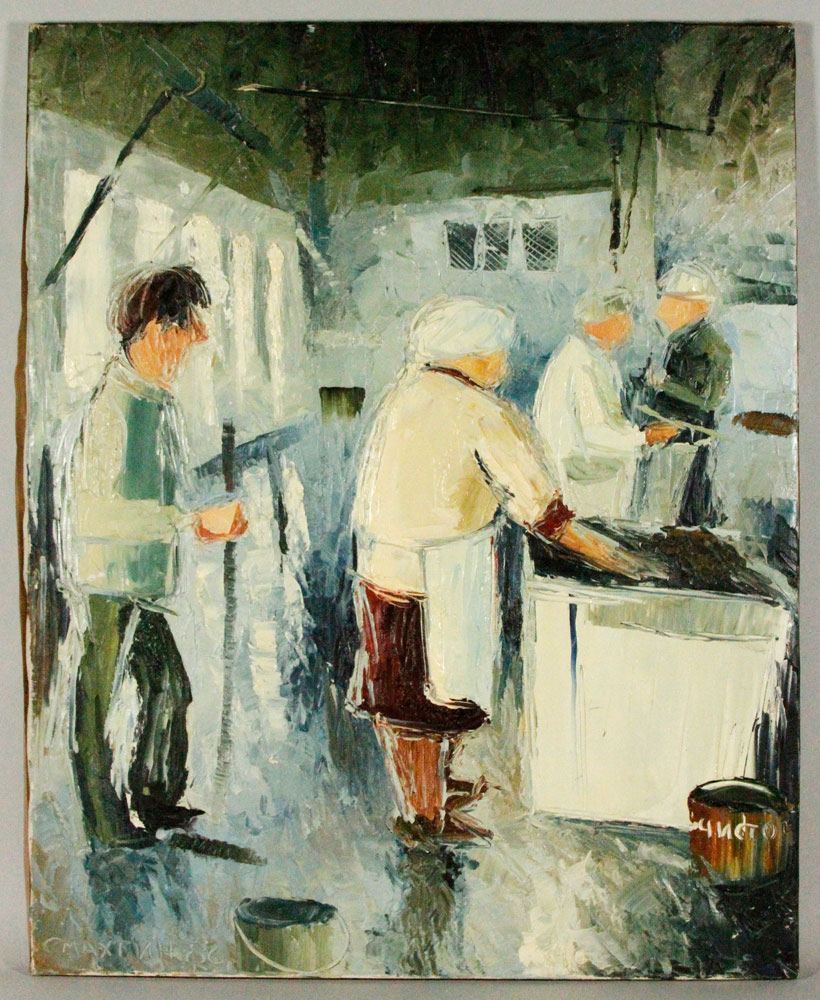 Appraisal: - Smarten Kitchen O C Smarten Kitchen oil on canvas