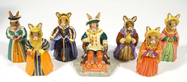 Appraisal: Set of seven hand painted Royal Doulton Bunnykins Tudor figures