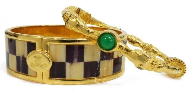 Appraisal: lot of Gold-tone bangle bracelets comprising Kenneth J Lane bangle