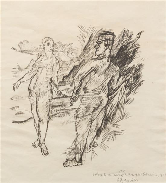 Appraisal: Sale Lot Oskar Kokoschka Austrian - Bergegnung from Der gefesselte