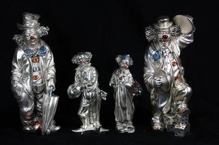 Appraisal: lot of Italian silvered figural groups depicting clowns in various