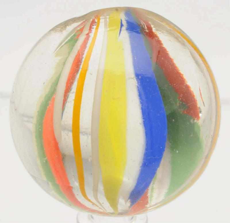 Appraisal: Large English Style Divided Core Swirl Marble Brightly colored English