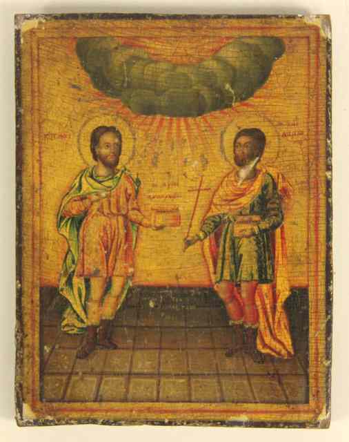 Appraisal: A th Century icon depicting St John and St James