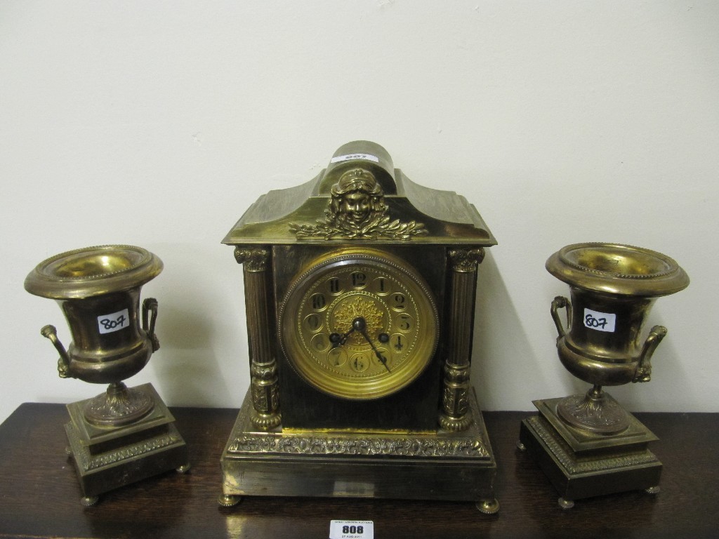 Appraisal: Victorian clock garniture three pieces