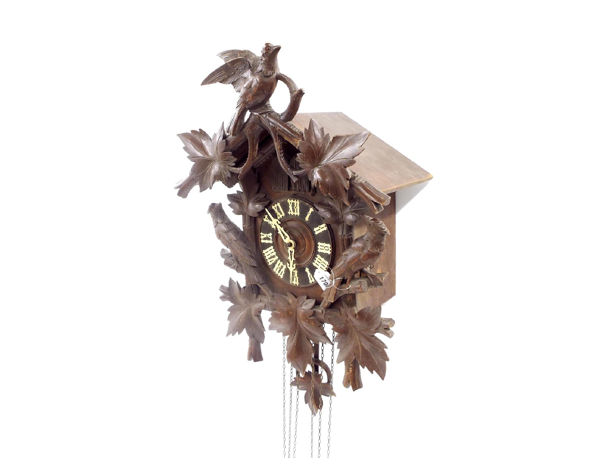 Appraisal: Black Forest triple weight and double cuckoo wall clock the