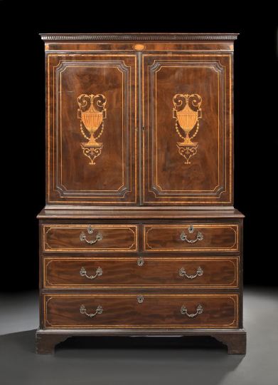 Appraisal: George III Mahogany Cabinet-on-Chest first quarter th century and later