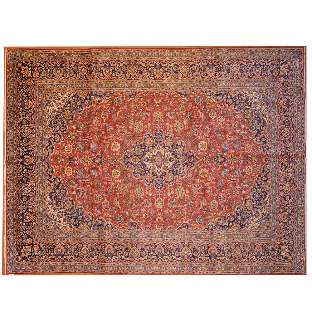 Appraisal: Kashan Carpet Persia x Fourth quarter- th century hand-knotted wool