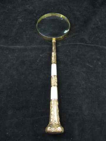 Appraisal: Gold Filled Magnifying Glass with Motherof Pearl trim '' long