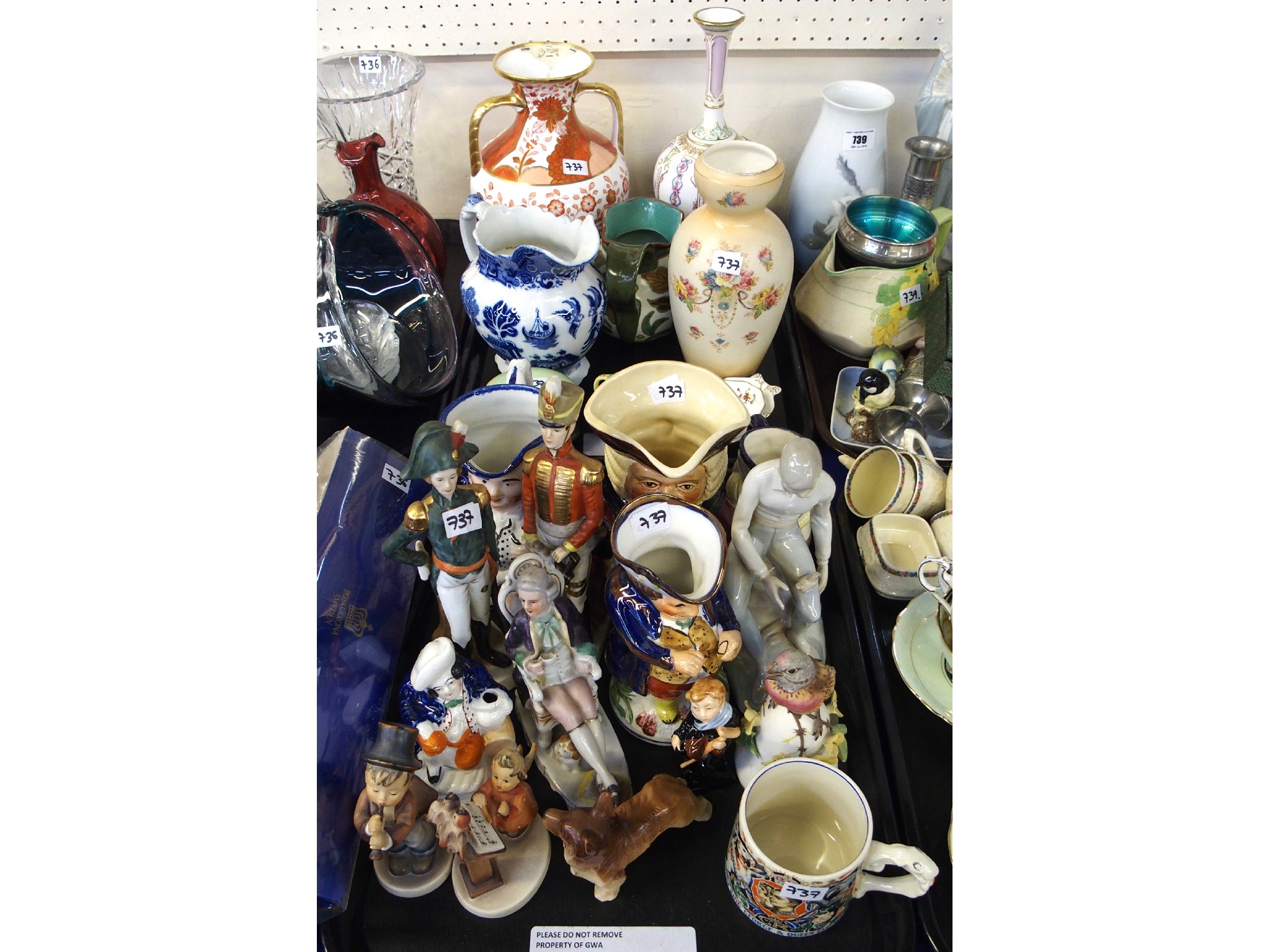 Appraisal: Assorted ceramics including Laura Knight mug Hummel figures Doulton Tiny