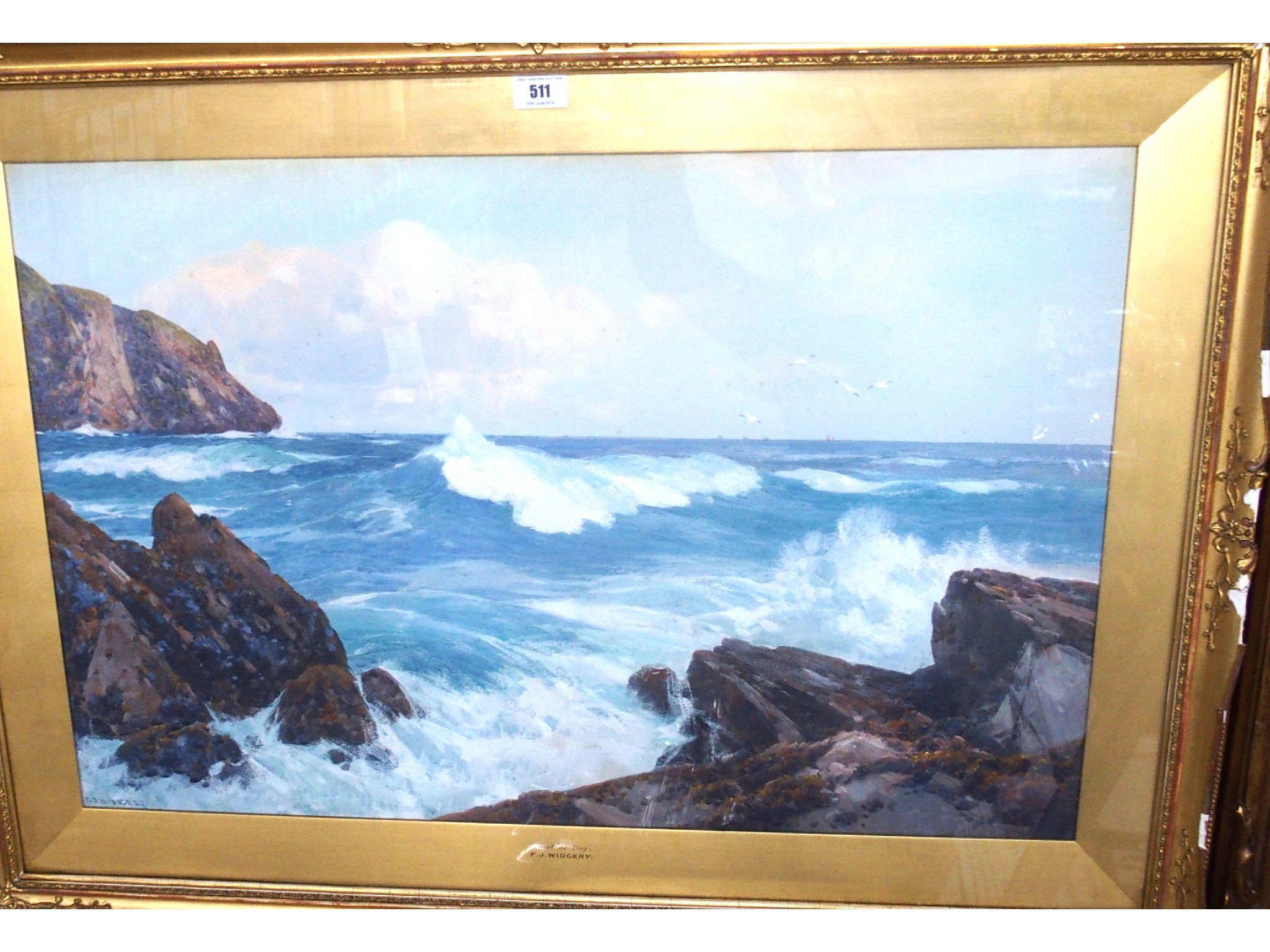 Appraisal: FREDERICK JOHN WIDGERY Fristral Bay signed gouache