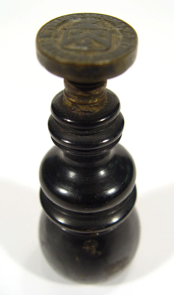 Appraisal: Victorian metal desk seal with ebonised handle cm in length