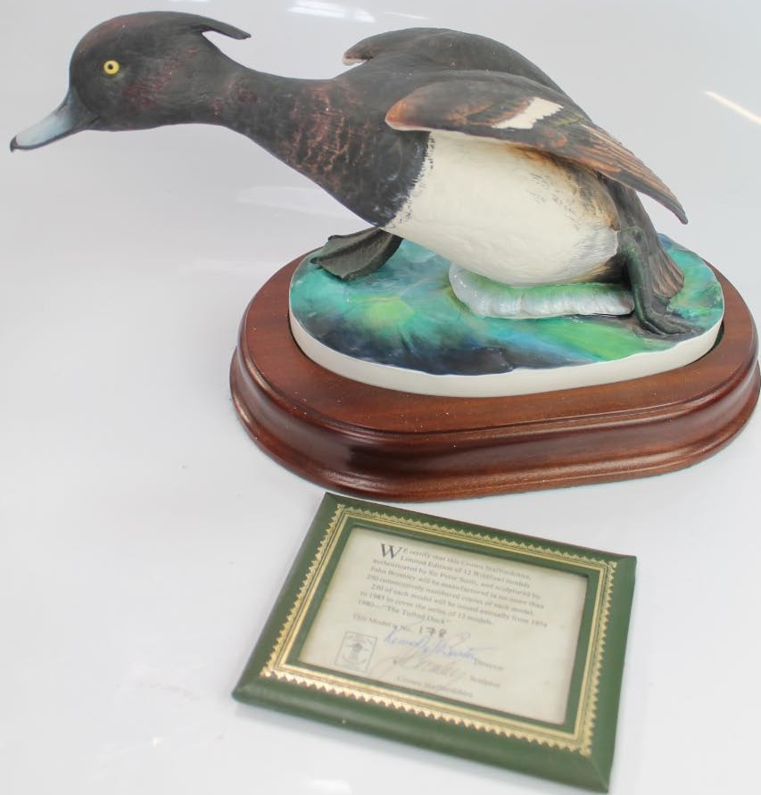 Appraisal: A Crown Staffordshire model of a tufted duck Model No