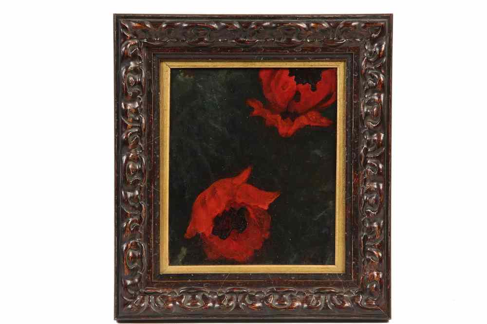 Appraisal: OOC LAID TO PANEL - Poppies by Jacobus Van Looy