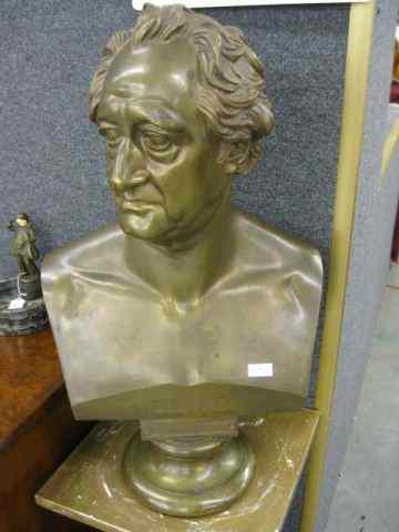 Appraisal: Tiffany Bronze Bust of Johann Wolfgang VonGoethe '' tall