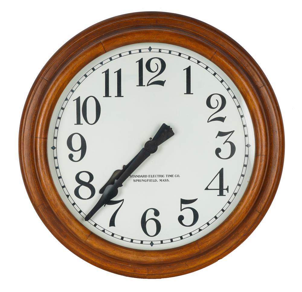 Appraisal: SPRINGFIELD STANDARD ELECTRIC TIME CO WALL CLOCK inches diameter Condition