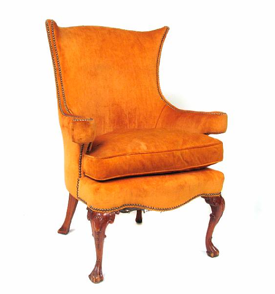 Appraisal: A Rococo style carved and upholstered chair height in width