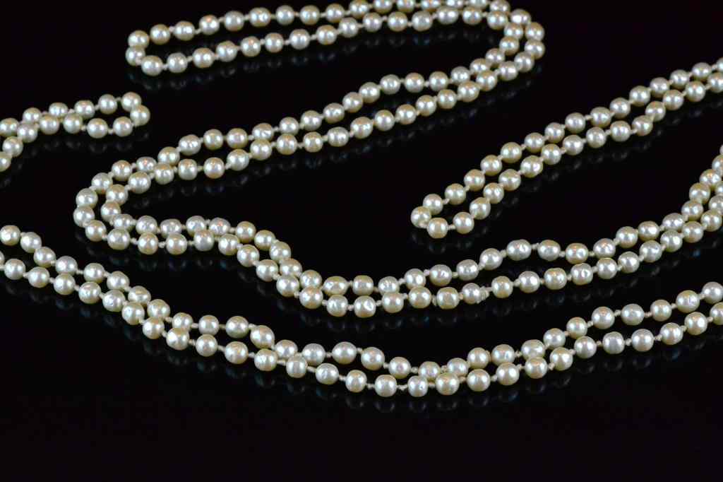 Appraisal: Two Hand-knotted Pearl NecklacesTo include two strings of hand-knotted pearls