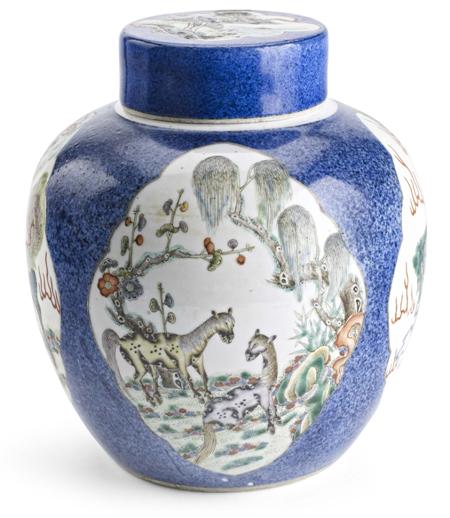 Appraisal: CHINESE PORCELAIN GINGER JAR AND COVER TH CENTURY the powder