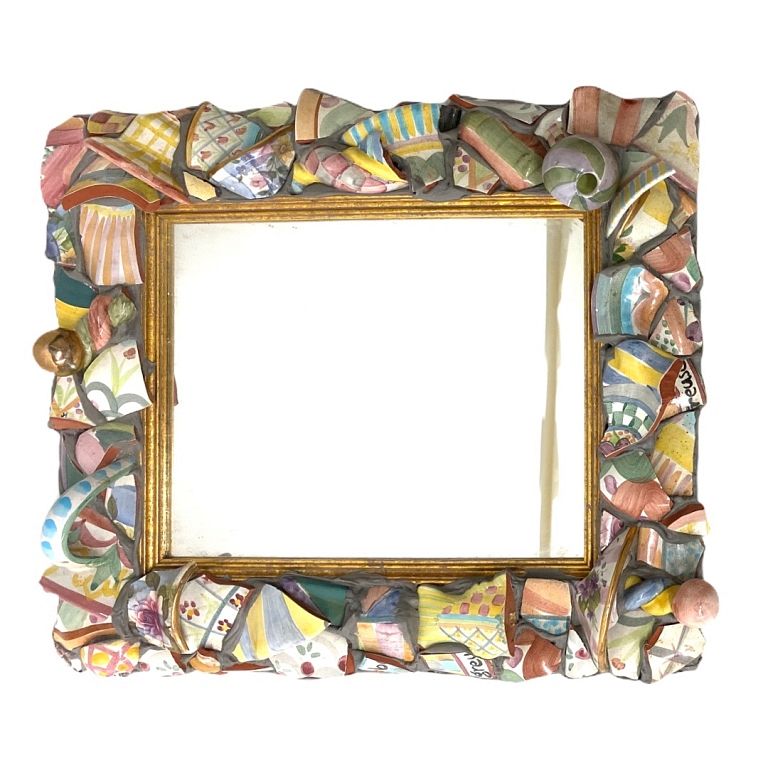 Appraisal: Mackenzie Child Mirror Mackenzie Child Mirror Bathroom Mirror Measures inches