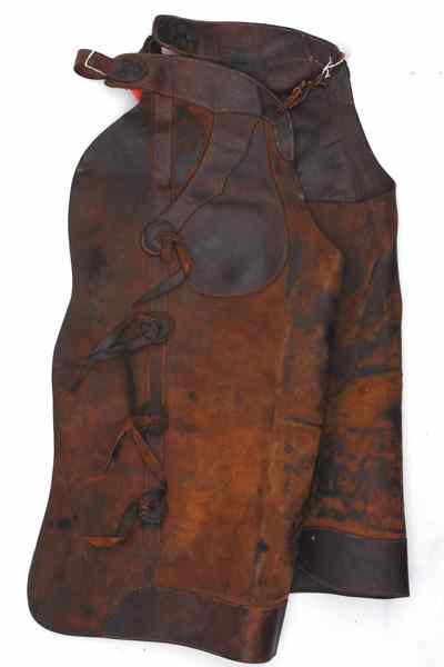 Appraisal: Leather Chaps '' length and void of any maker's marks