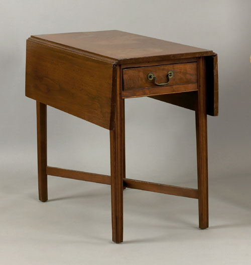 Appraisal: Delaware Chippendale walnut pembroke table ca with drop leaves and