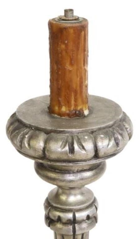 Appraisal: Spanish silver gilt single-light floor lamp th c having single