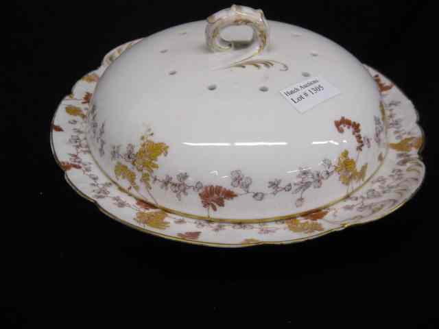 Appraisal: Haviland Limoges Porcelain Crepe Server or pancake server floral decor