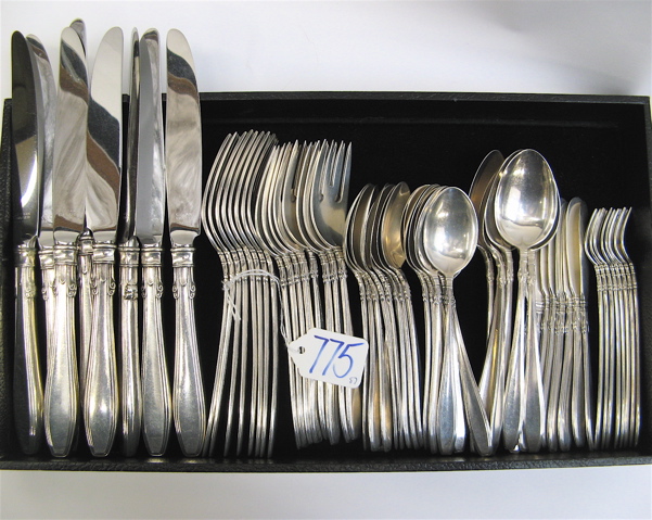 Appraisal: GORHAM STERLING SILVER FLATWARE SET pieces in the Nocturne pattern